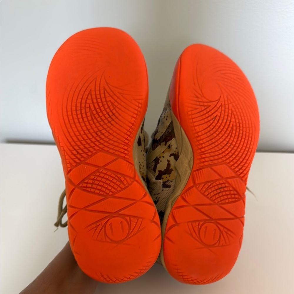 Puma Kids LaMelo Ball Tan and Orange Camouflage Sneakers - Picture 6 of 12